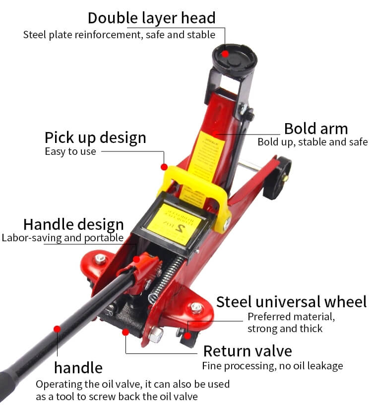 High Lift Hydraulic Car 2 Ton Trolley Jack from China manufacturer
